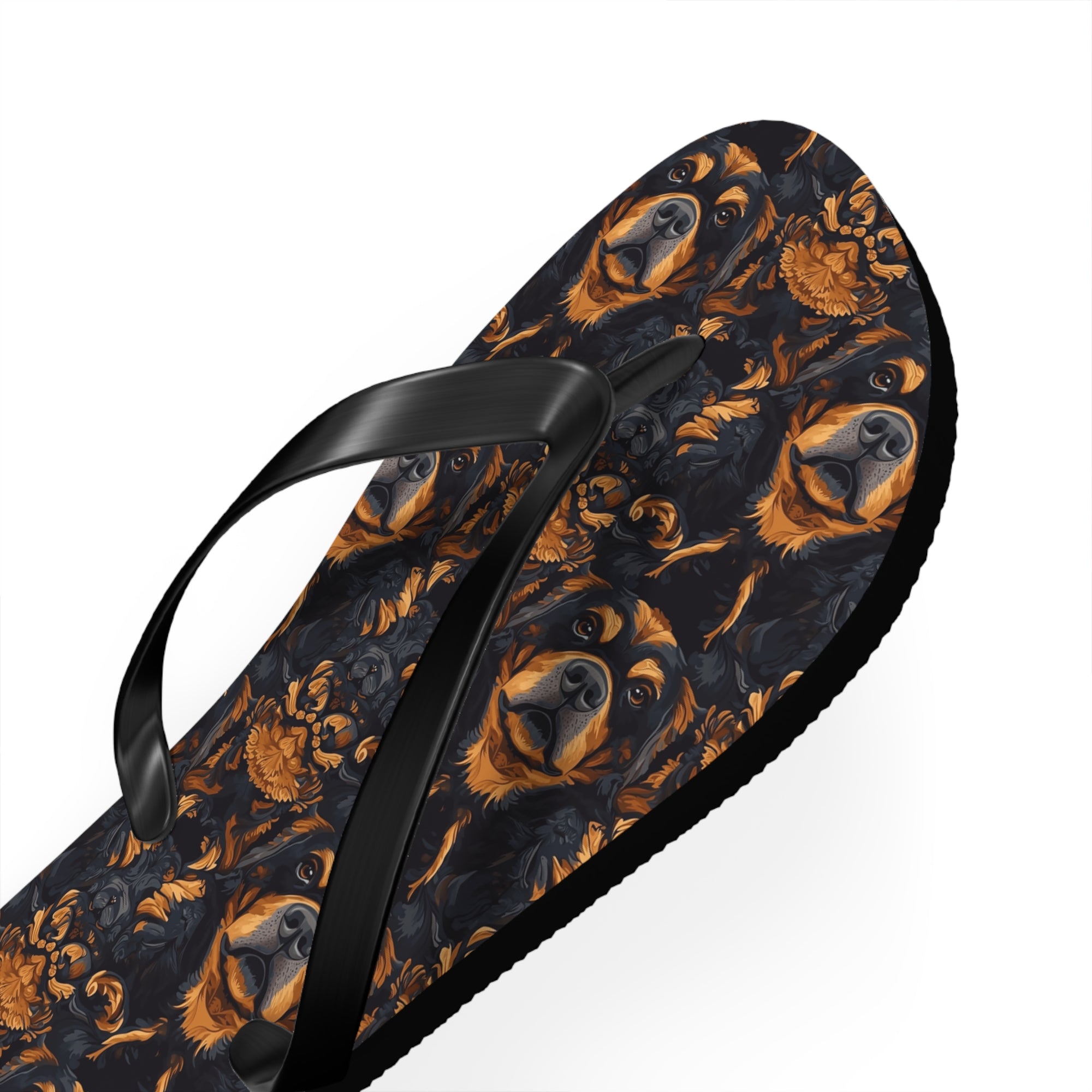 Modern Rottweiler Royalty Flip Flops