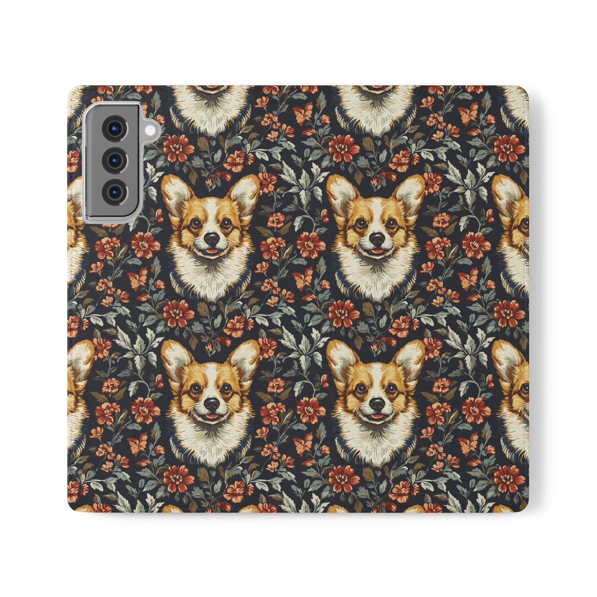 Floofy Corgi Blossom Blast Flip Cases