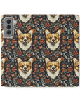 Floofy Corgi Blossom Blast Flip Cases