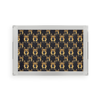 Majestic Hound Couture: German Shepherd LuxeBlend Acrylic Serving Tray