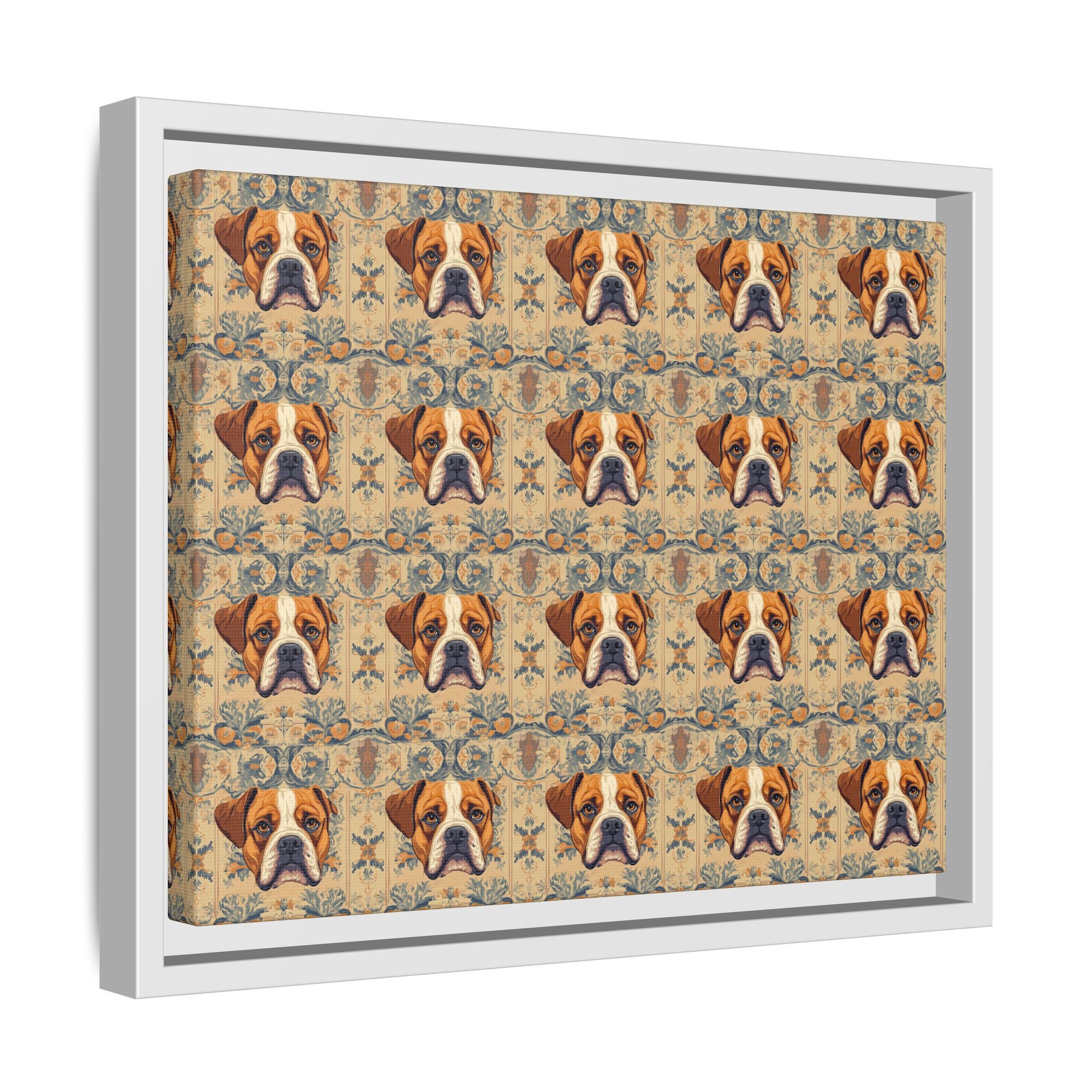 Bowtie Boxer Bliss Matte Canvas, Framed