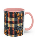 Pawsome Rottweiler Royalty Plaid Accent Coffee Mug