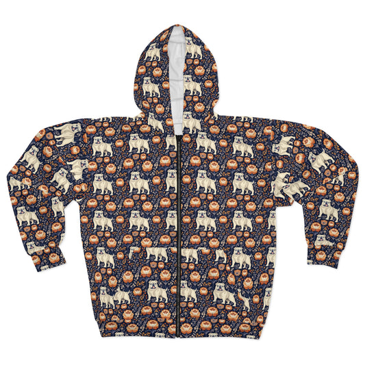 Bulldog Blossom Bonanza Unisex Zip Hoodie