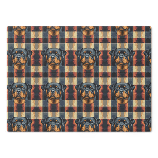 Pawsome Rottweiler Royalty Plaid Cutting Board