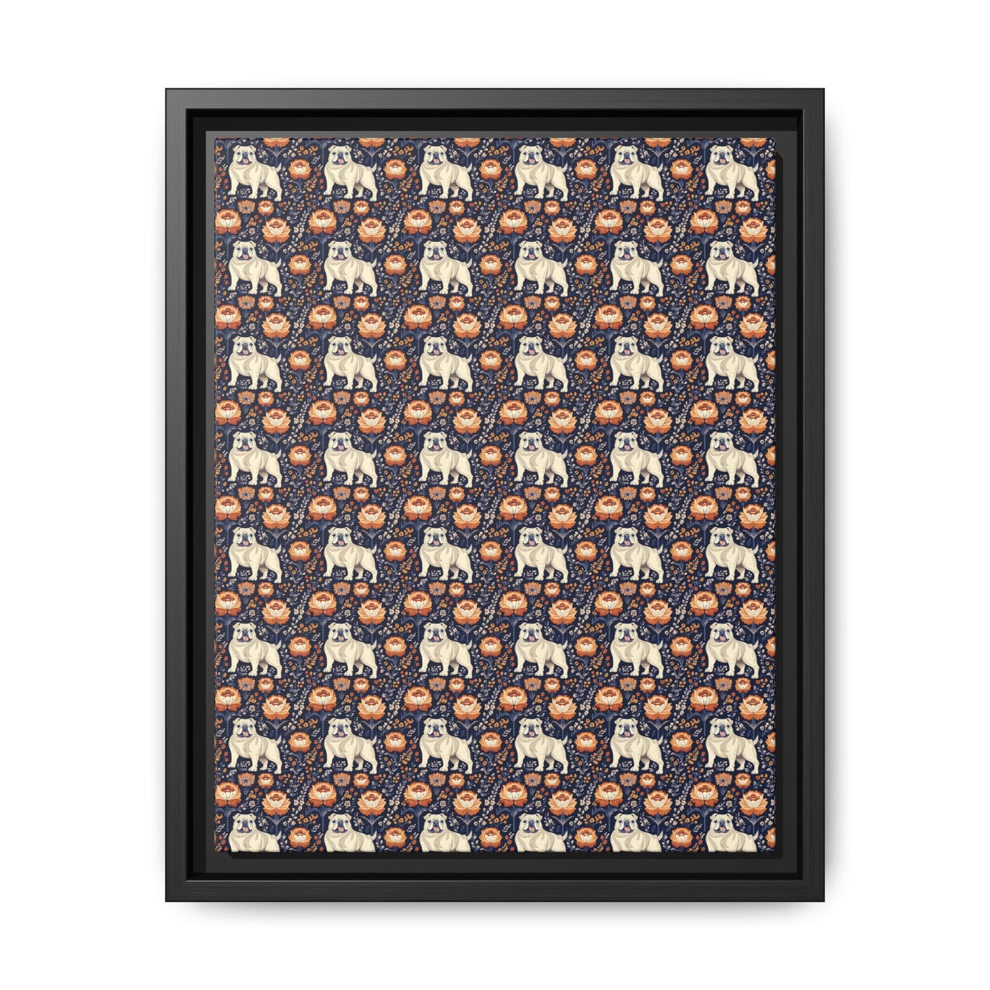 Bulldog Blossom Bonanza Matte Canvas, Framed