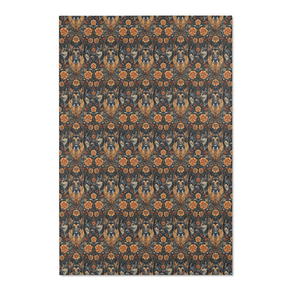 German Shepherd Grandeur - William Morris Inspired Area Rug