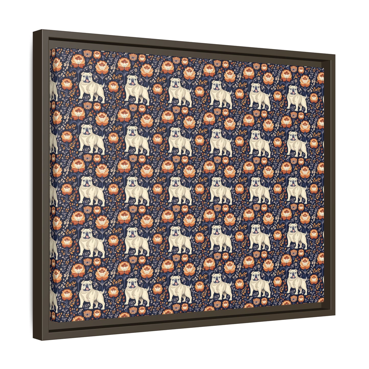 Bulldog Blossom Bonanza Matte Canvas, Framed