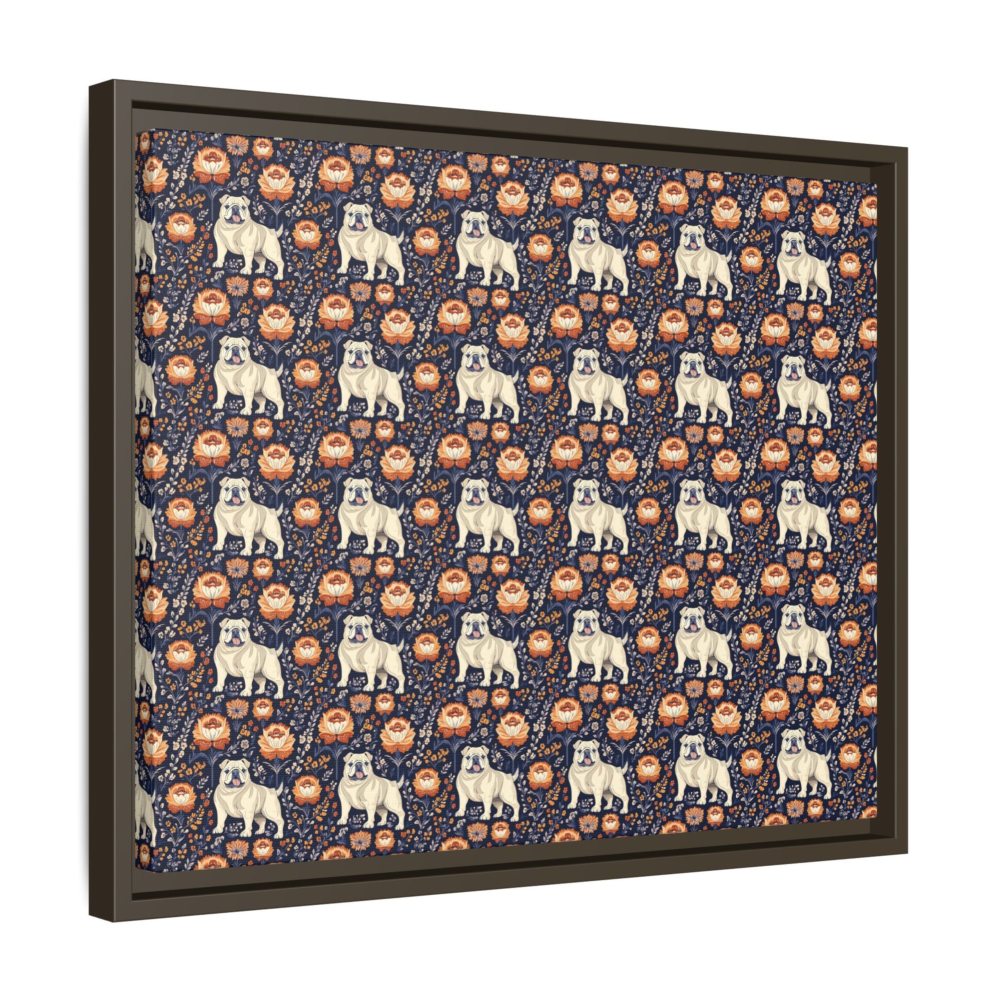 Bulldog Blossom Bonanza Matte Canvas, Framed