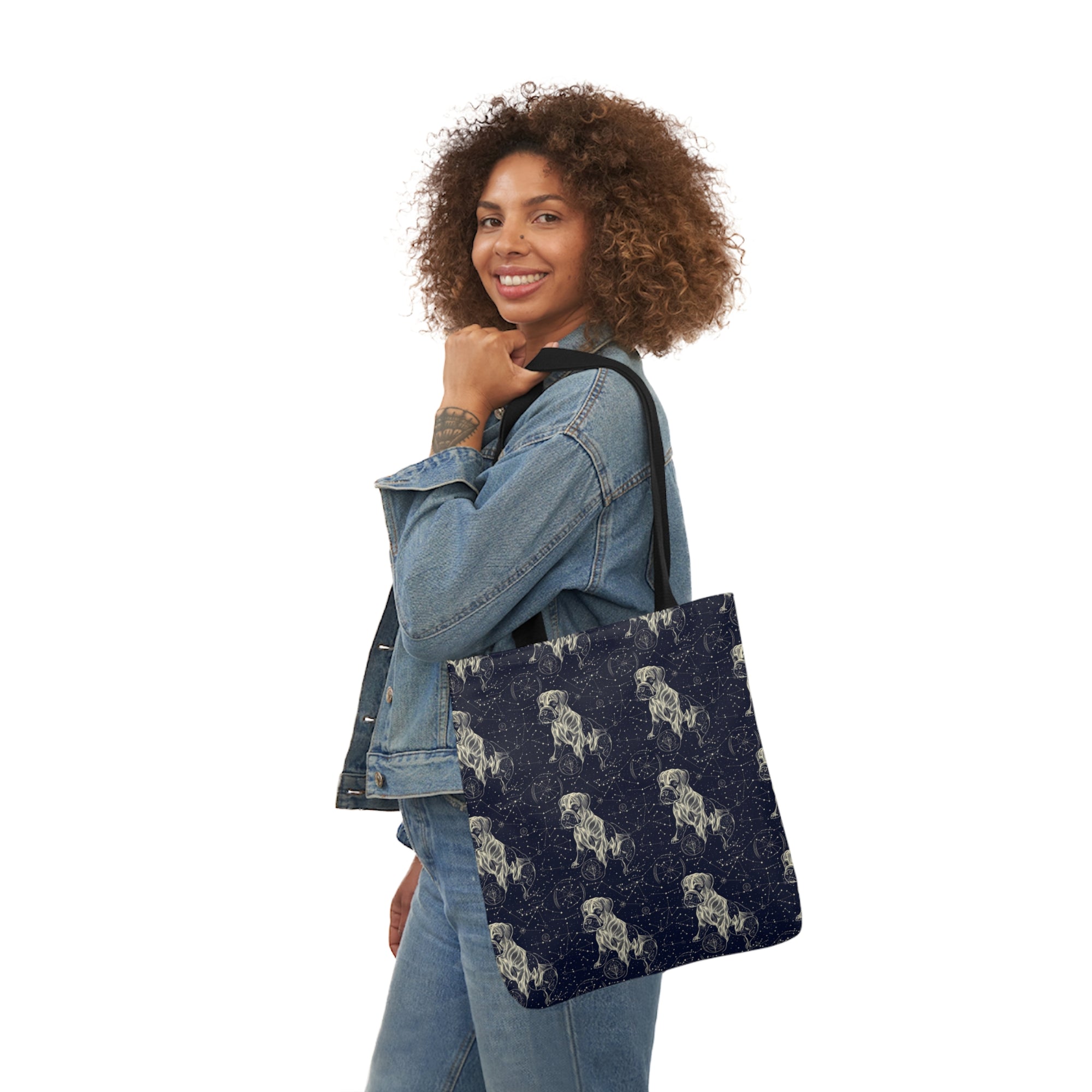 Celestial Boxer Bliss Canvas Tote Bag