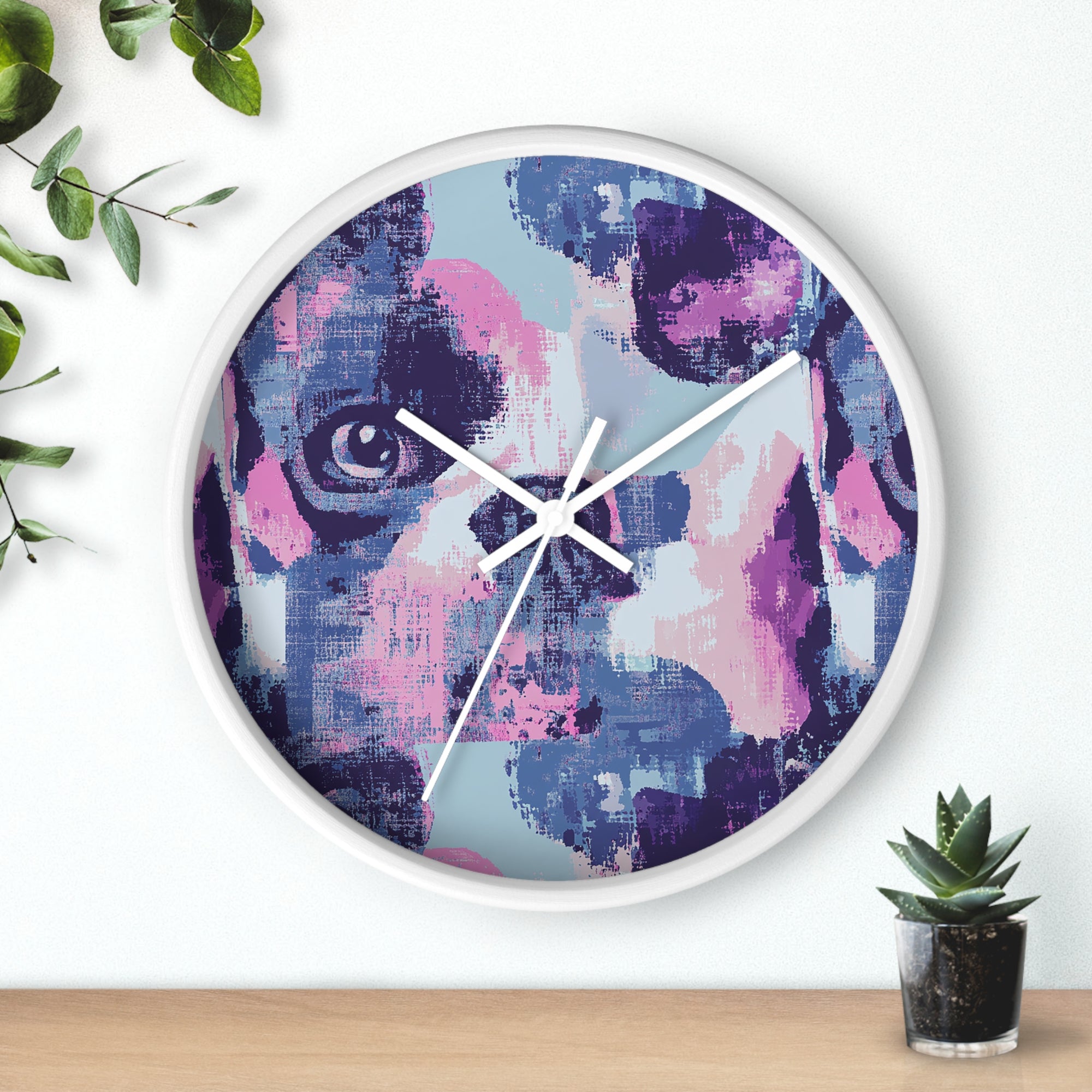 Funky Geometric Boxerista Wall Clock