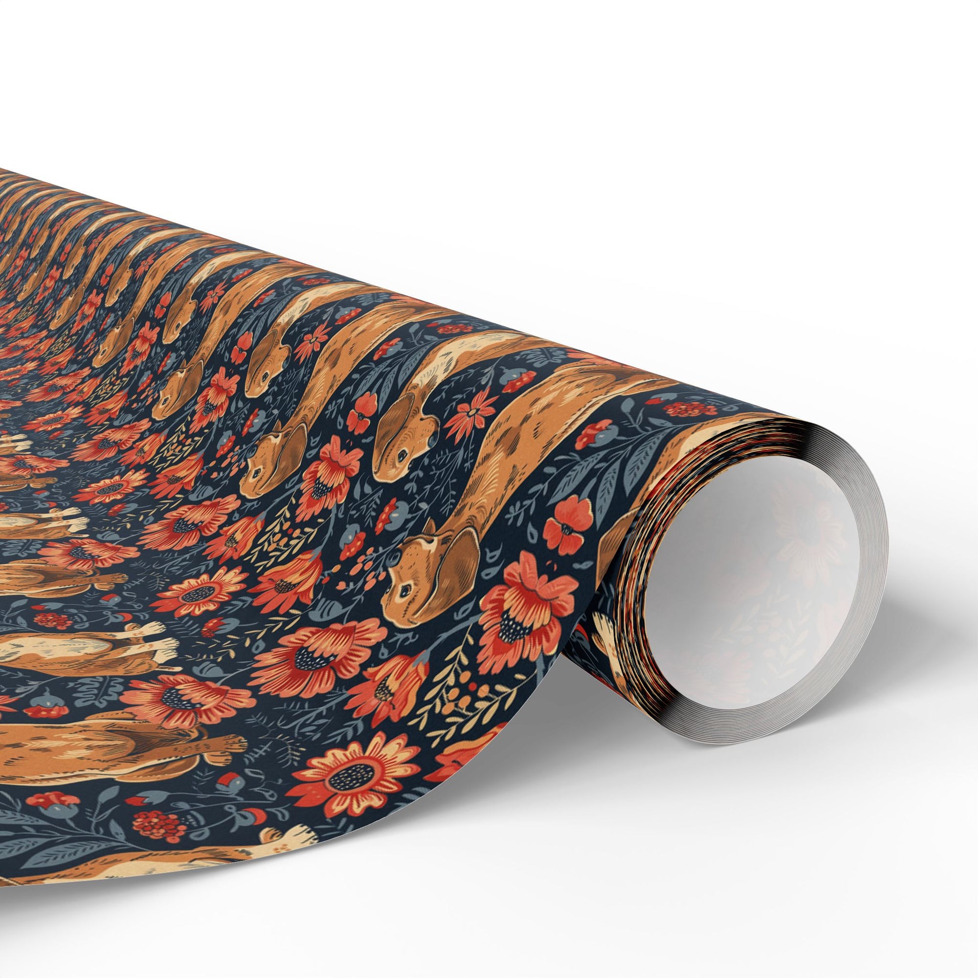 Floral Pawsome Dachsund Delight Wrapping Paper