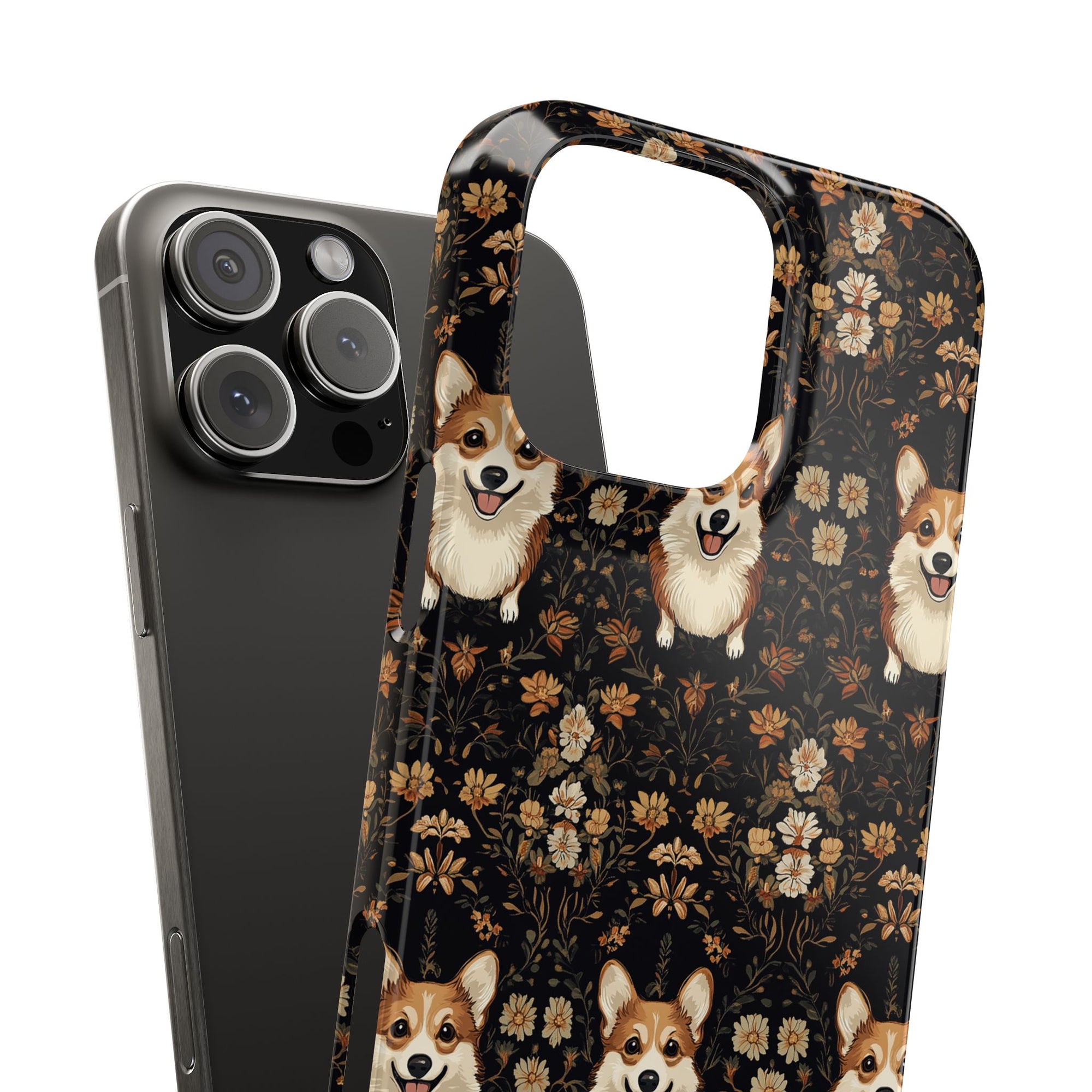 Nighttime Corgi Glow Stride Slim Phone Cases