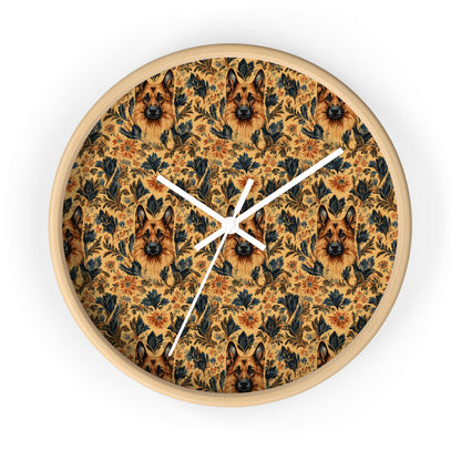 Autumnal German Shepherd Glamour Wall Clock