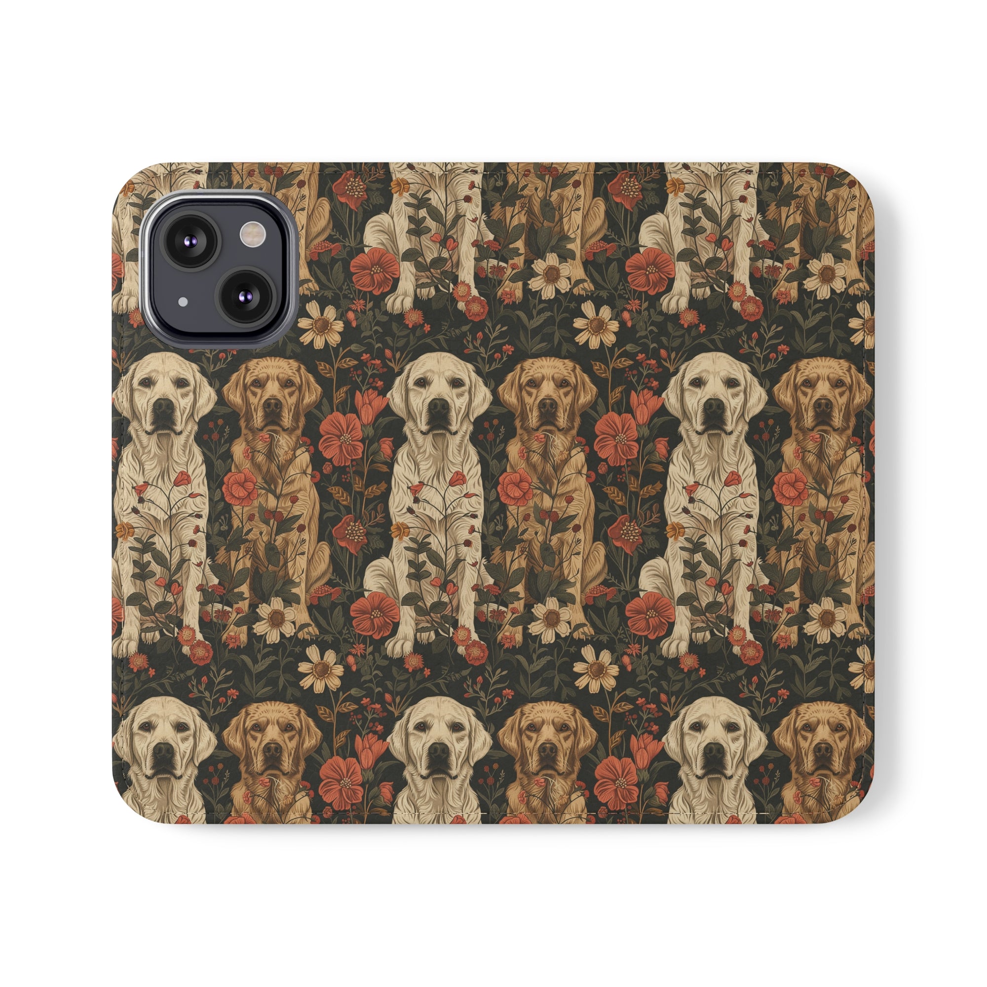 Blossoming Labradors Bouquet Flip Cases