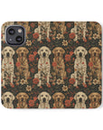 Blossoming Labradors Bouquet Flip Cases