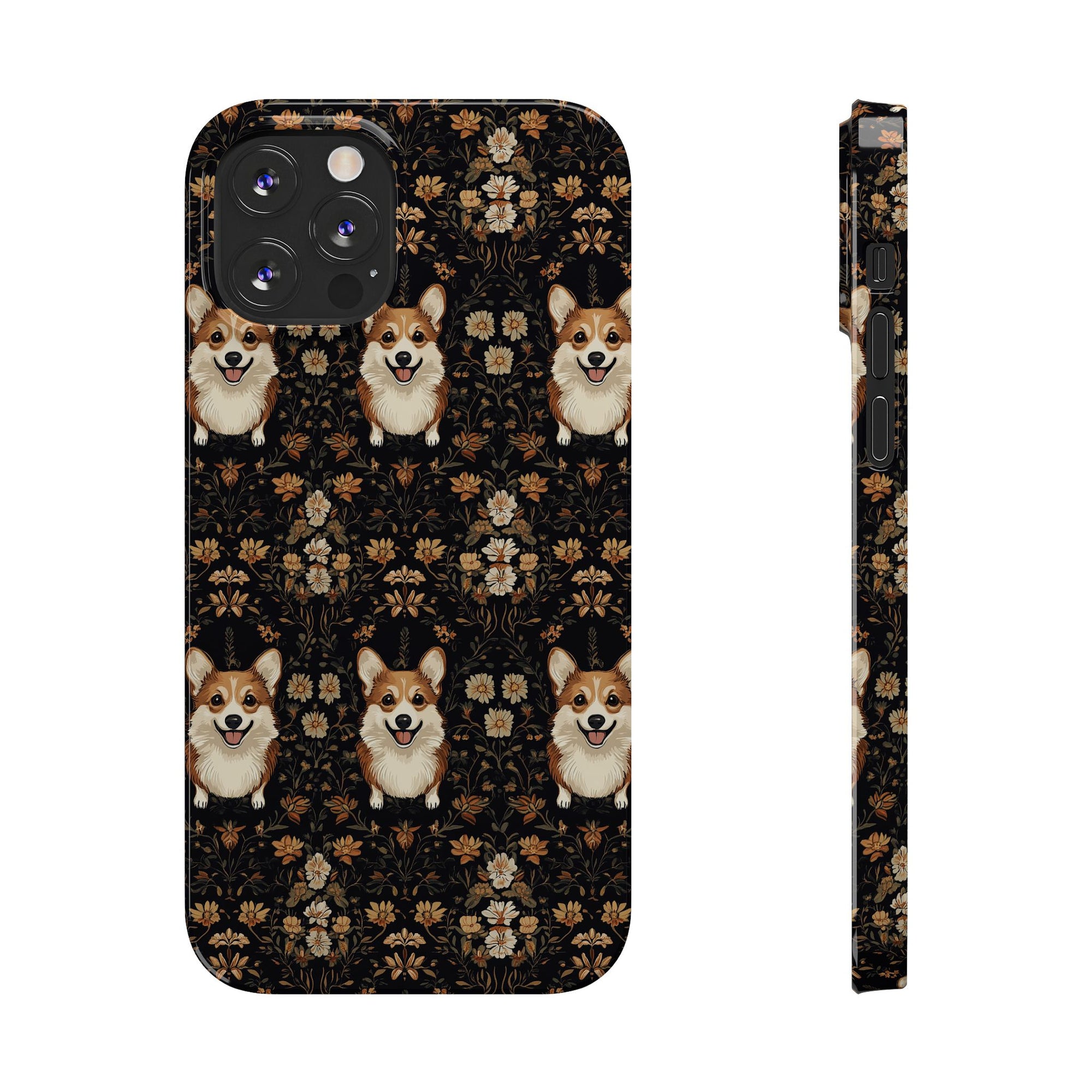 Nighttime Corgi Glow Stride Slim Phone Cases