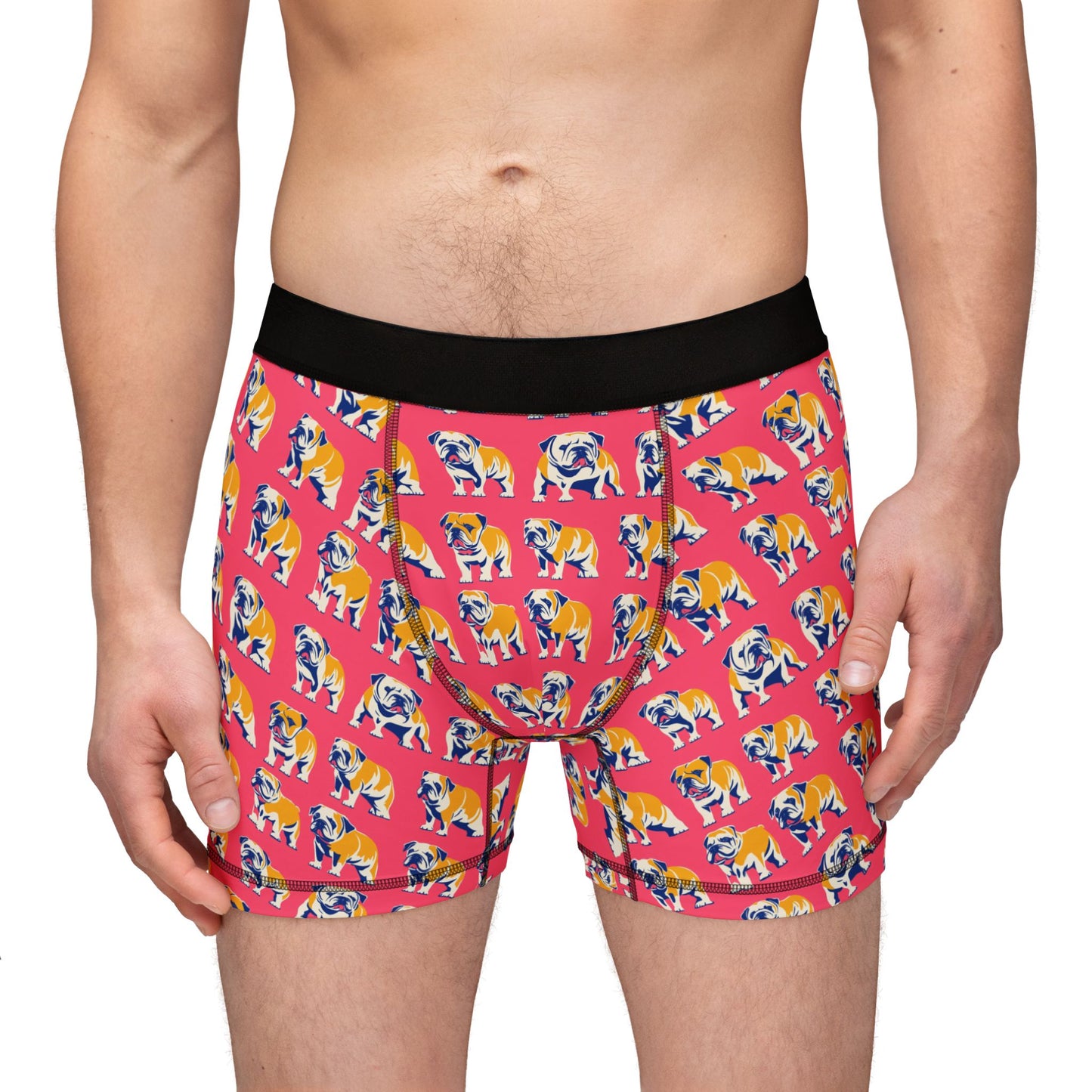 Bubblegum Glamour Bulldog Bouquet Men's Boxers