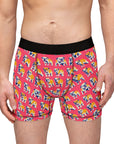 Bubblegum Glamour Bulldog Bouquet Men's Boxers