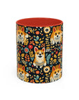 Corgi Rainbow Vine Dream Accent Coffee Mug