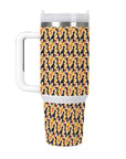 40oz Stainless Steel Insulated Tumbler with Handle and Lid