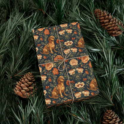 Dazzling Dachsund Blossoms & Foliage Gift Wrap Papers