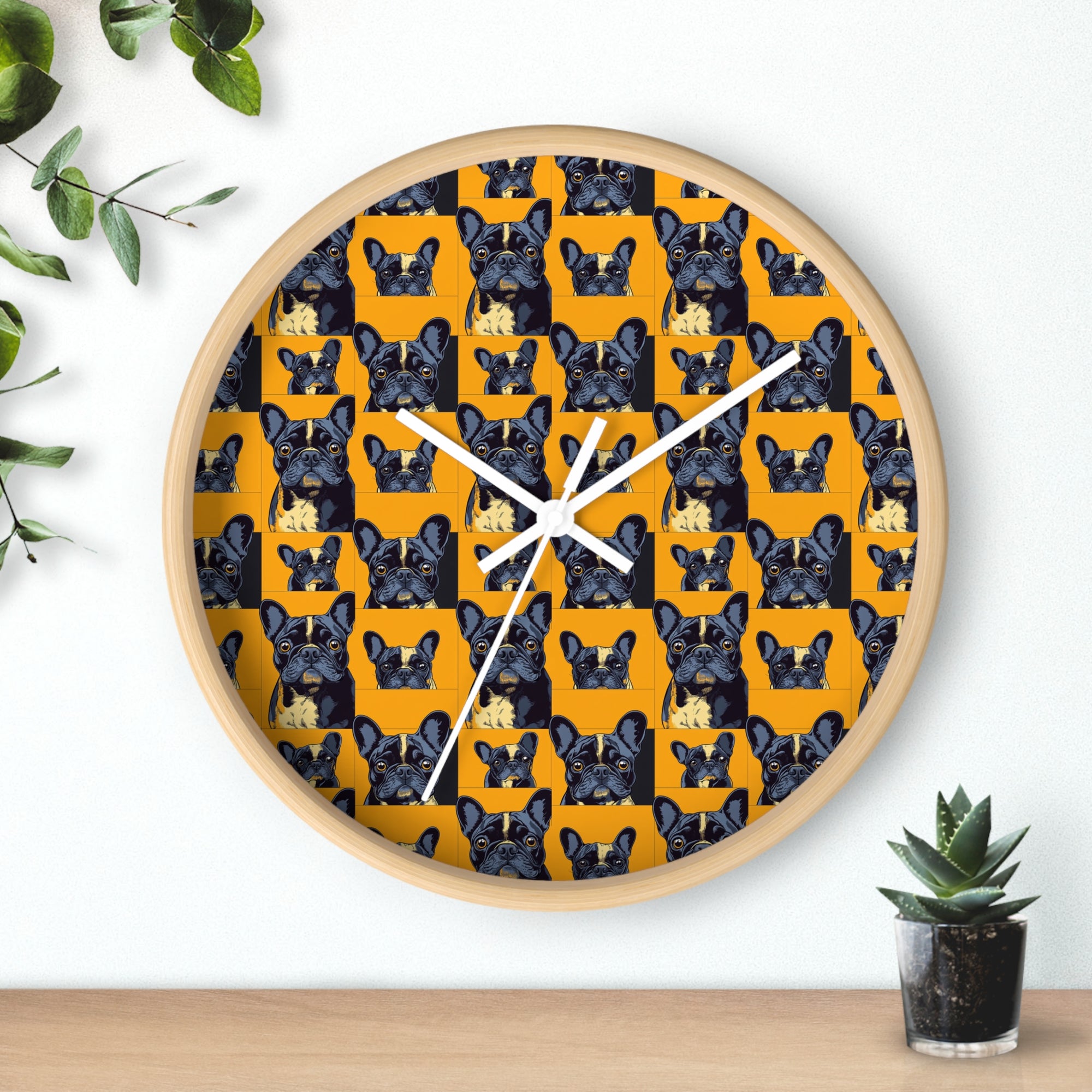 Frenchie Pawsitively Pawsome Peek-a-Boo Perfection Wall Clock