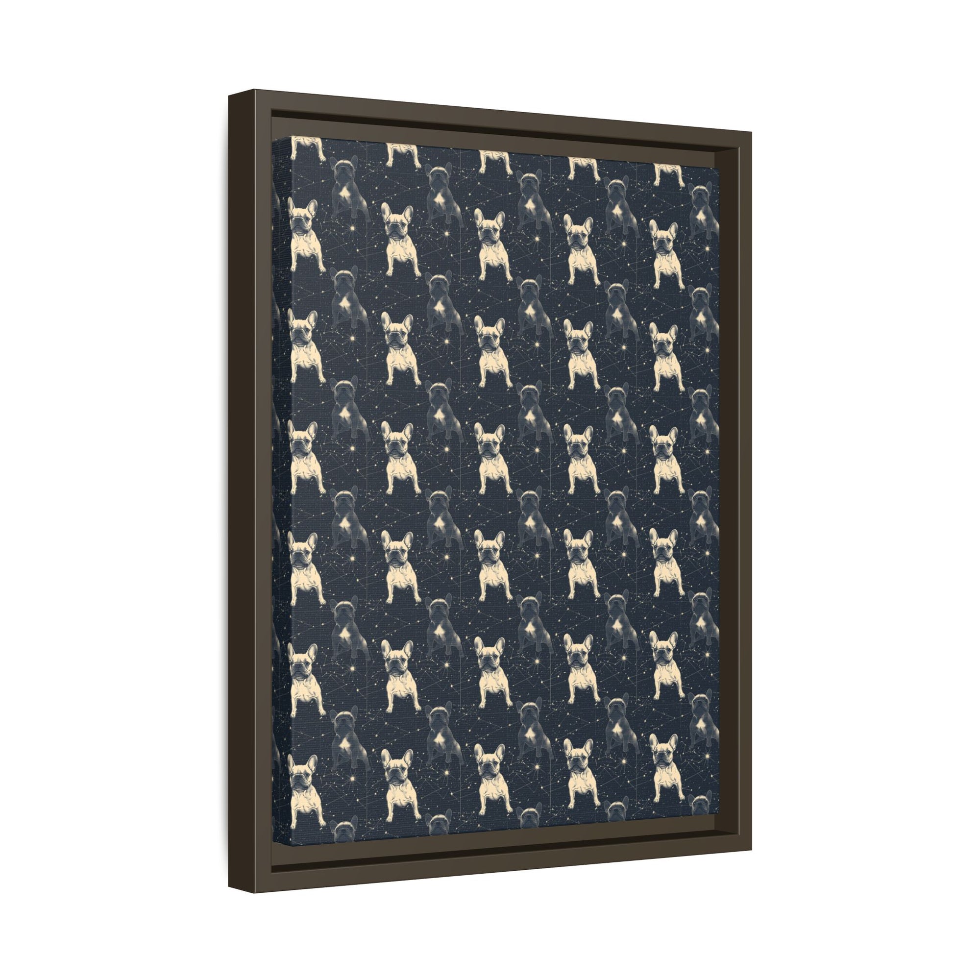 Frenchie Celestial Soar Matte Canvas, Framed