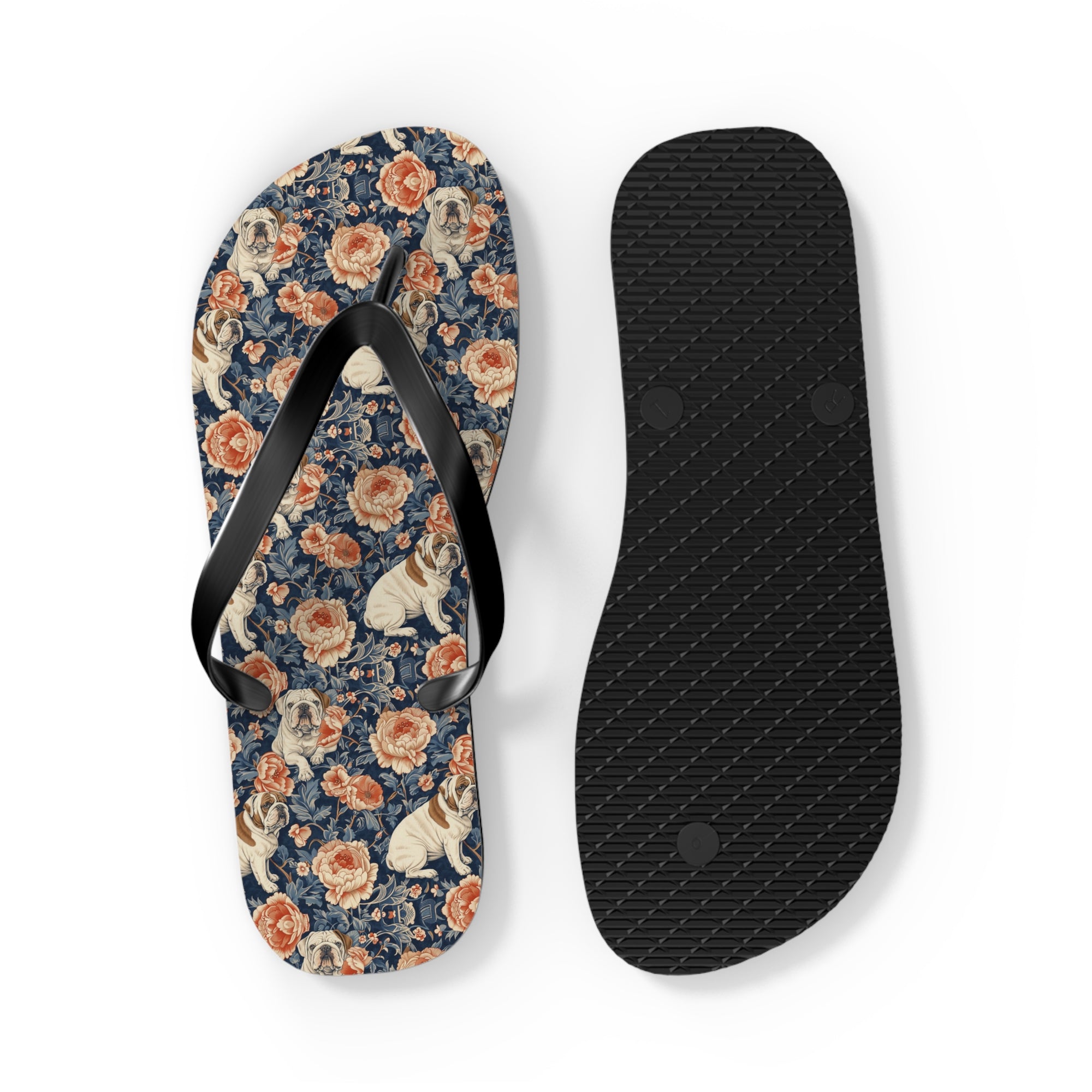 Blooming Bulldog Beauty Flip Flops