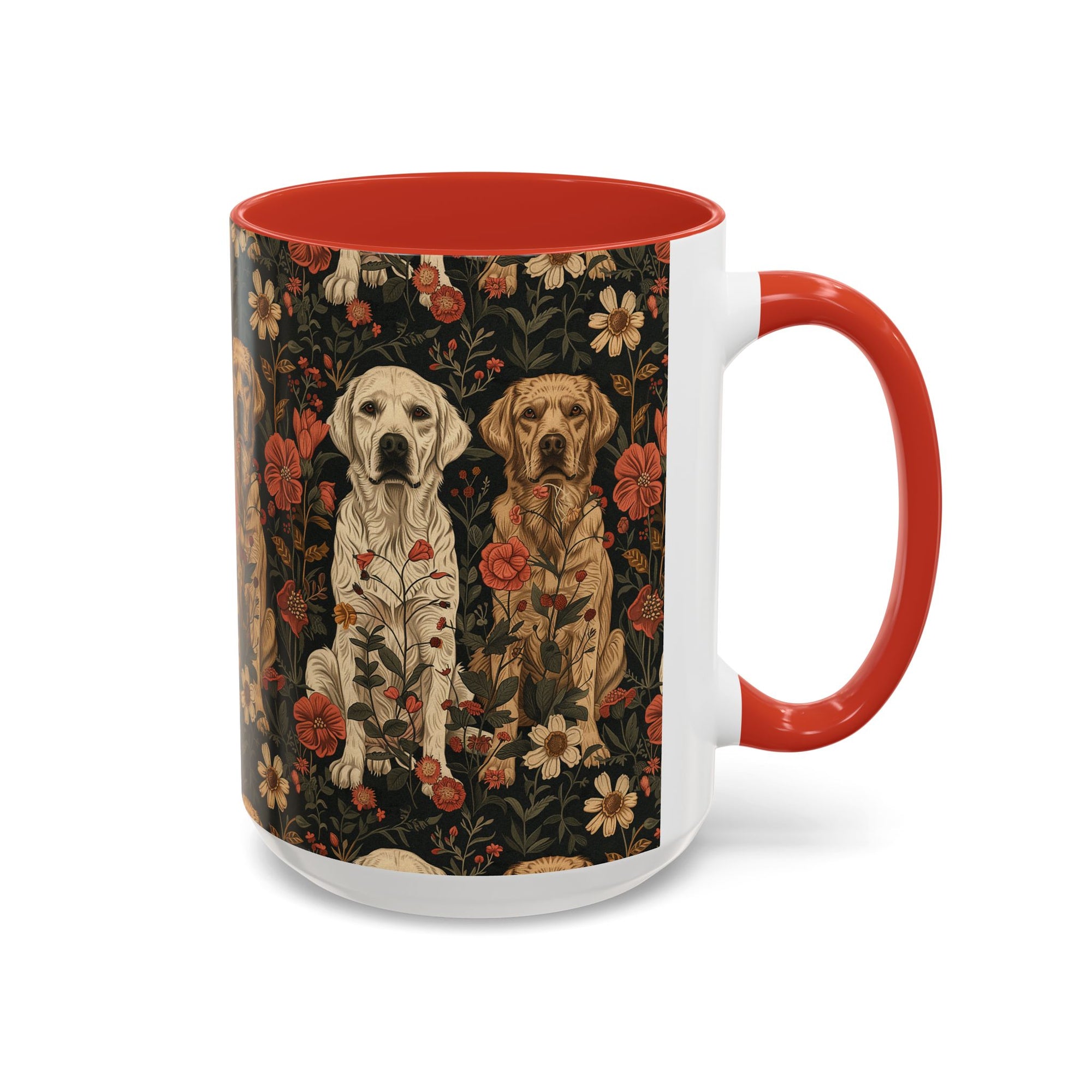 Blossoming Labradors Bouquet Accent Coffee Mug