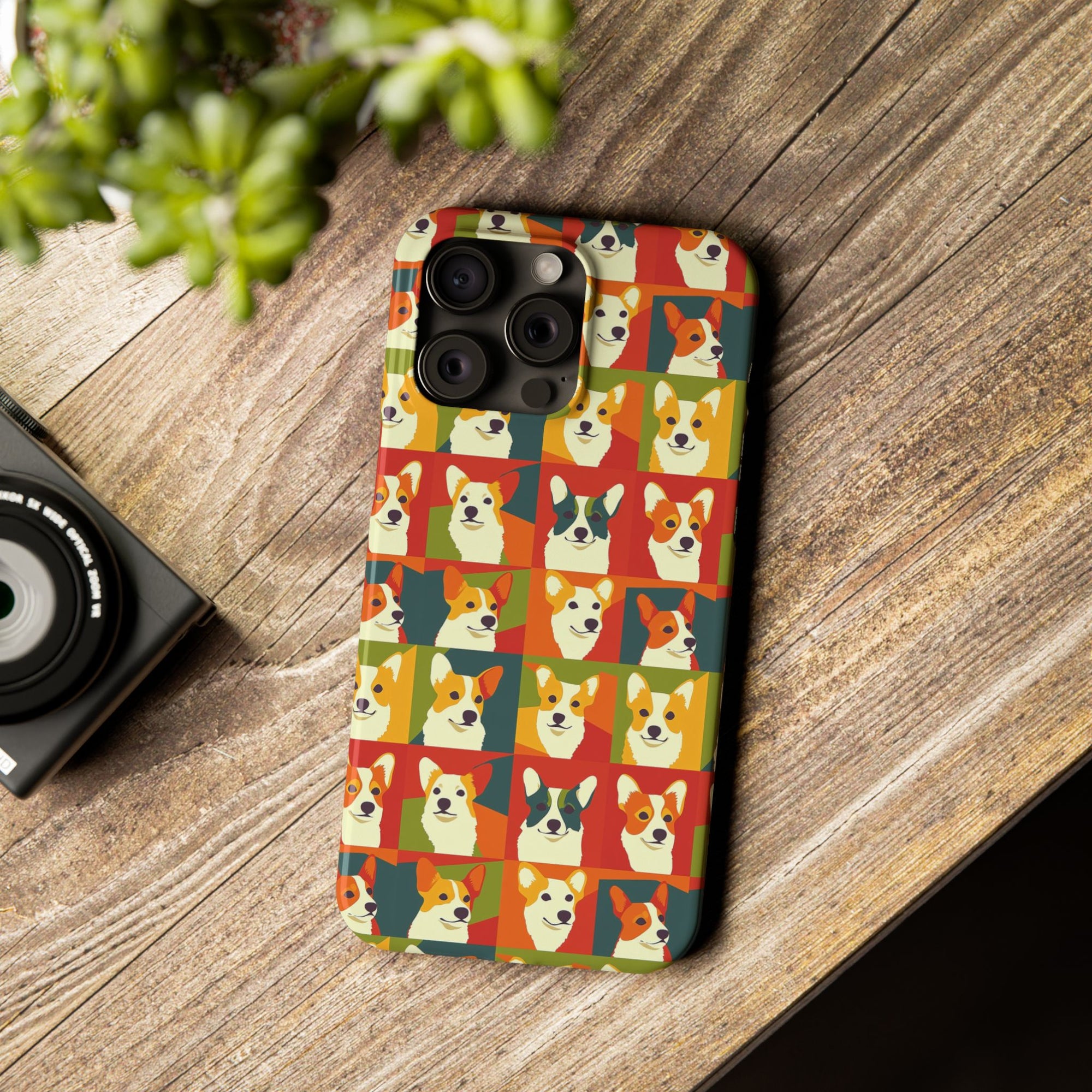 Corgi Chic Popart Pup Slim Phone Cases