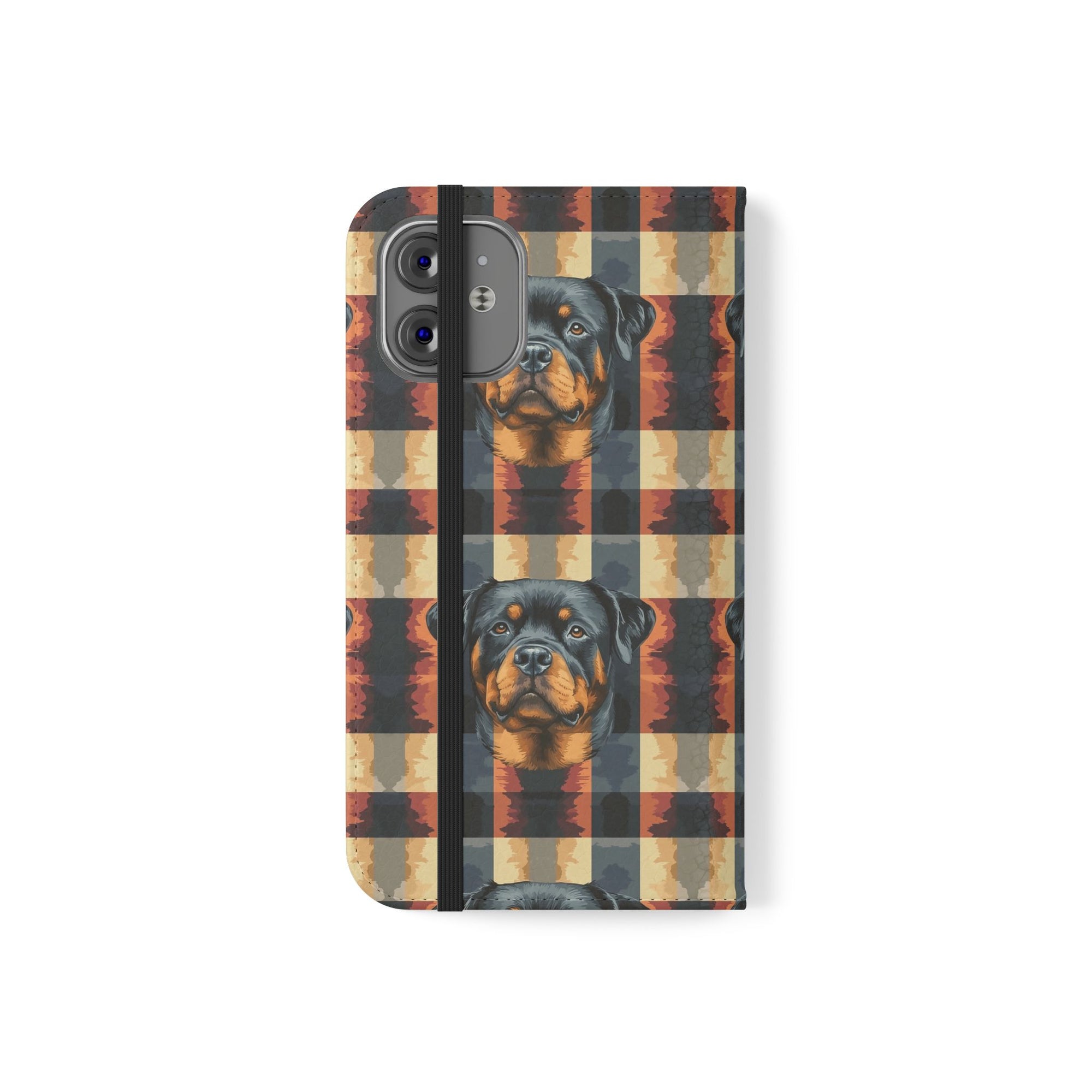 Pawsome Rottweiler Royalty Plaid Flip Cases