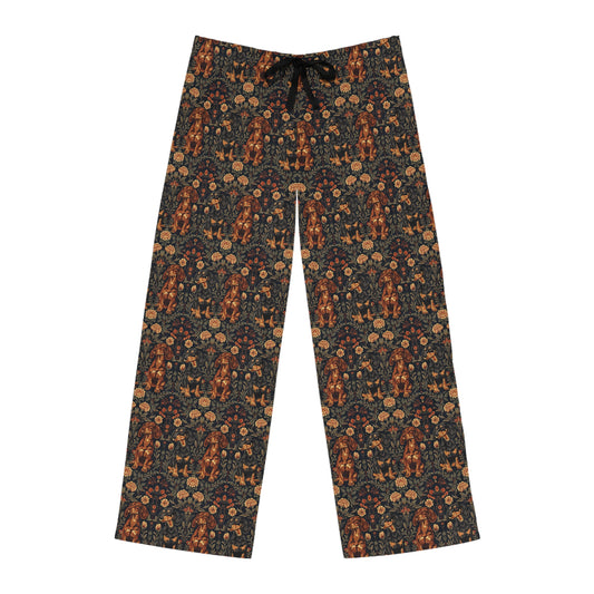 Dapper Dachshund Embroidery Elegance Men's Pajama Pants