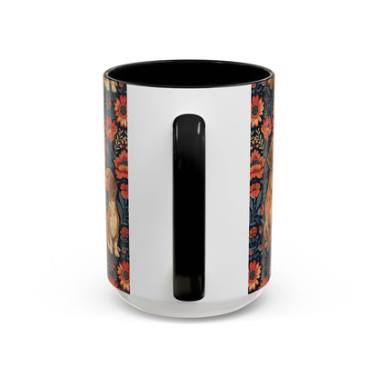 Floral Pawsome Dachsund Delight Accent Coffee Mug