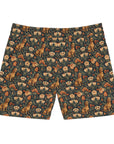 Dazzling Dachsund Blossoms & Foliage Men's Mid-Length Swim Shorts