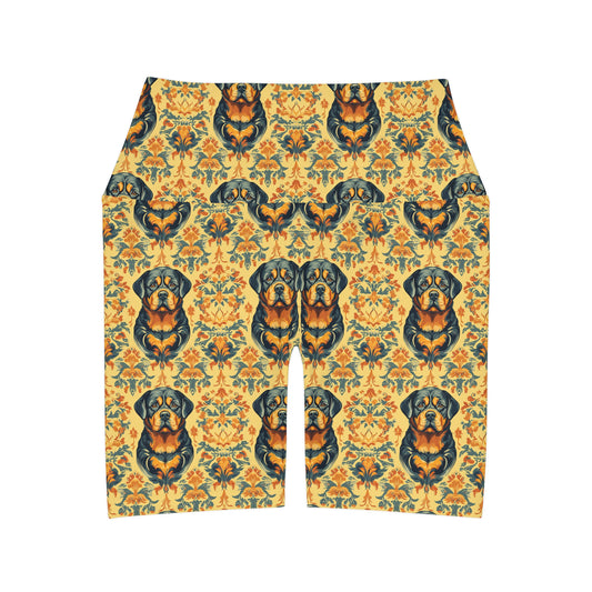 Royal Rottie Regalia High Waisted Yoga Shorts