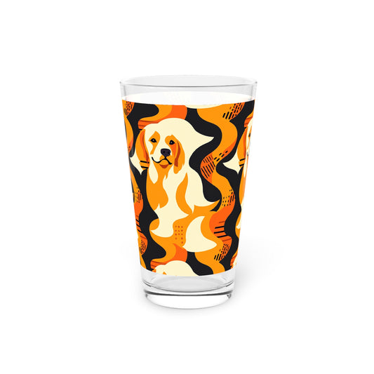 Golden Woof Abstract Glamour Pint Glass