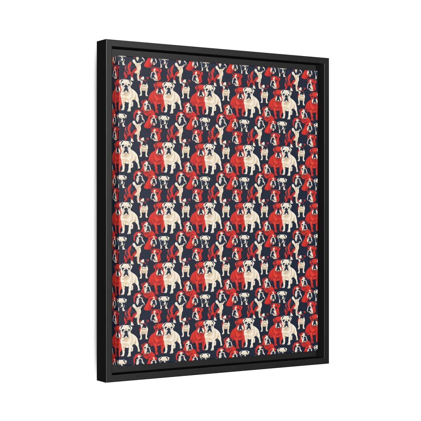 Bulldoggy Bliss Chomper Matte Canvas, Framed