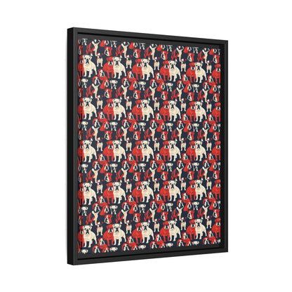 Bulldoggy Bliss Chomper Matte Canvas, Framed