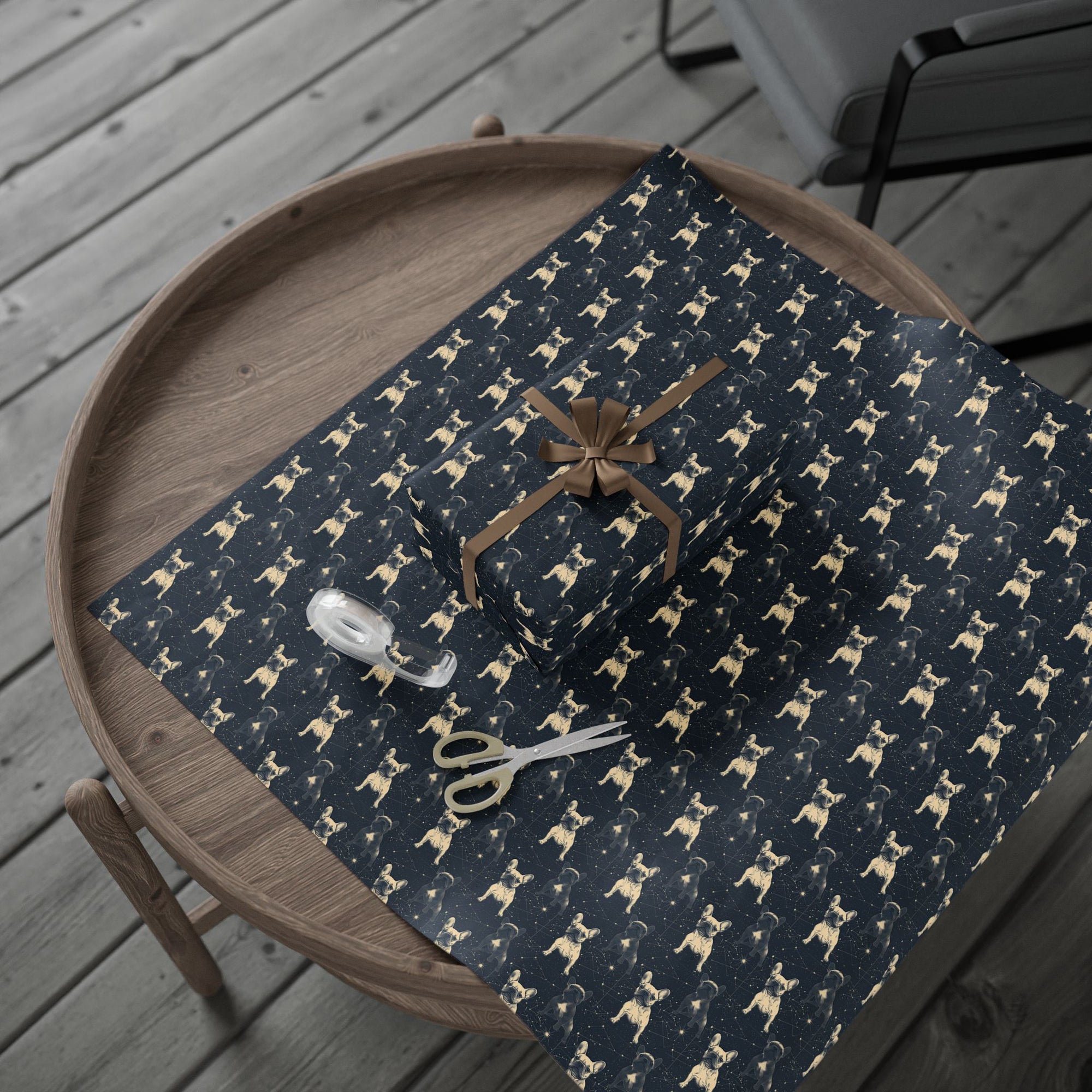 Frenchie Celestial Soar Wrapping Paper