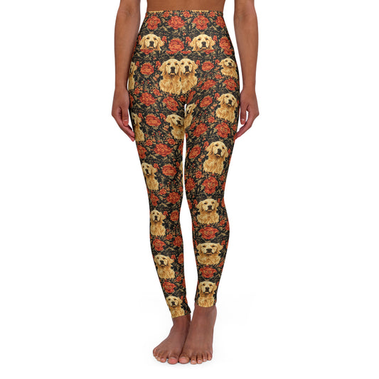 Golden Pawsatronic Tapestry High Waisted Yoga Leggings