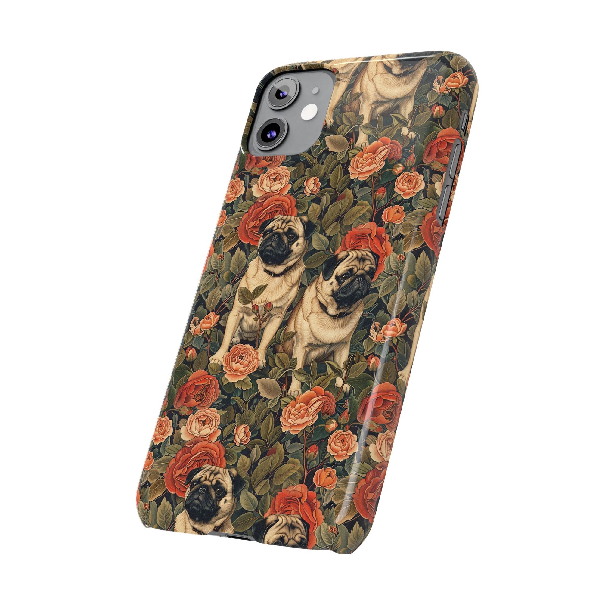 Blooming Pug Paradise Slim Phone Cases