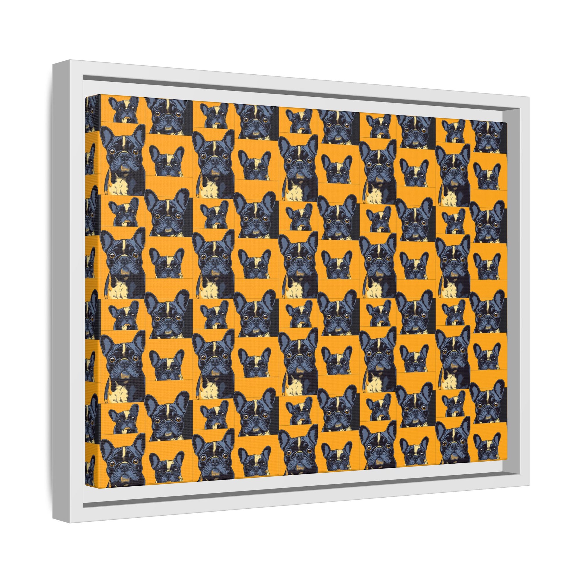 Frenchie Pawsitively Pawsome Peek-a-Boo Perfection Matte Canvas, Framed