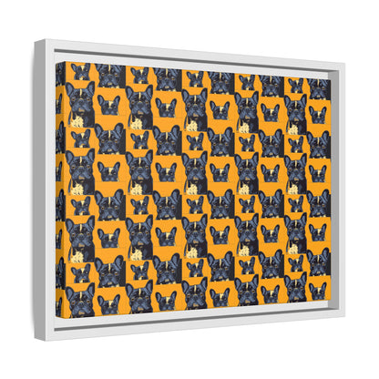 Frenchie Pawsitively Pawsome Peek-a-Boo Perfection Matte Canvas, Framed