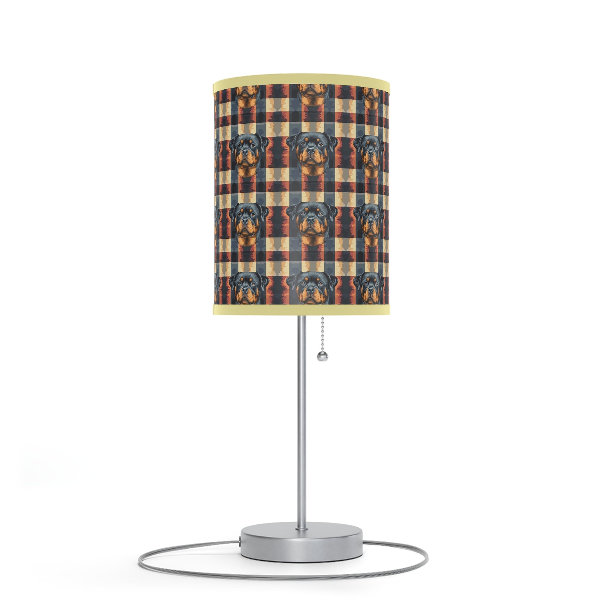 Pawsome Rottweiler Royalty Plaid Lamp on a Stand