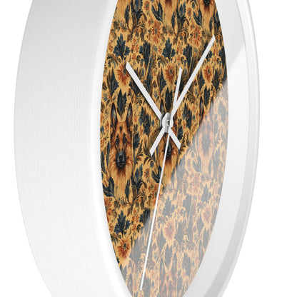 Autumnal German Shepherd Glamour Wall Clock