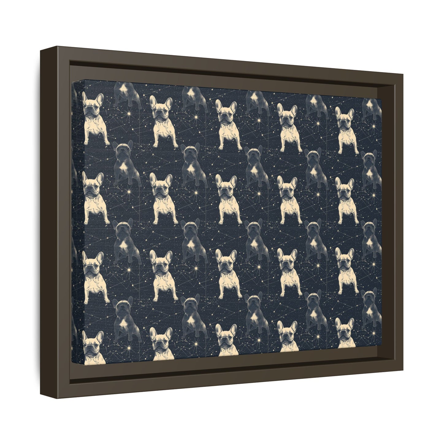 Frenchie Celestial Soar Matte Canvas, Framed