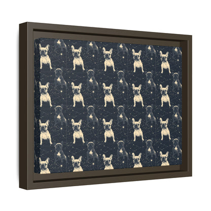 Frenchie Celestial Soar Matte Canvas, Framed