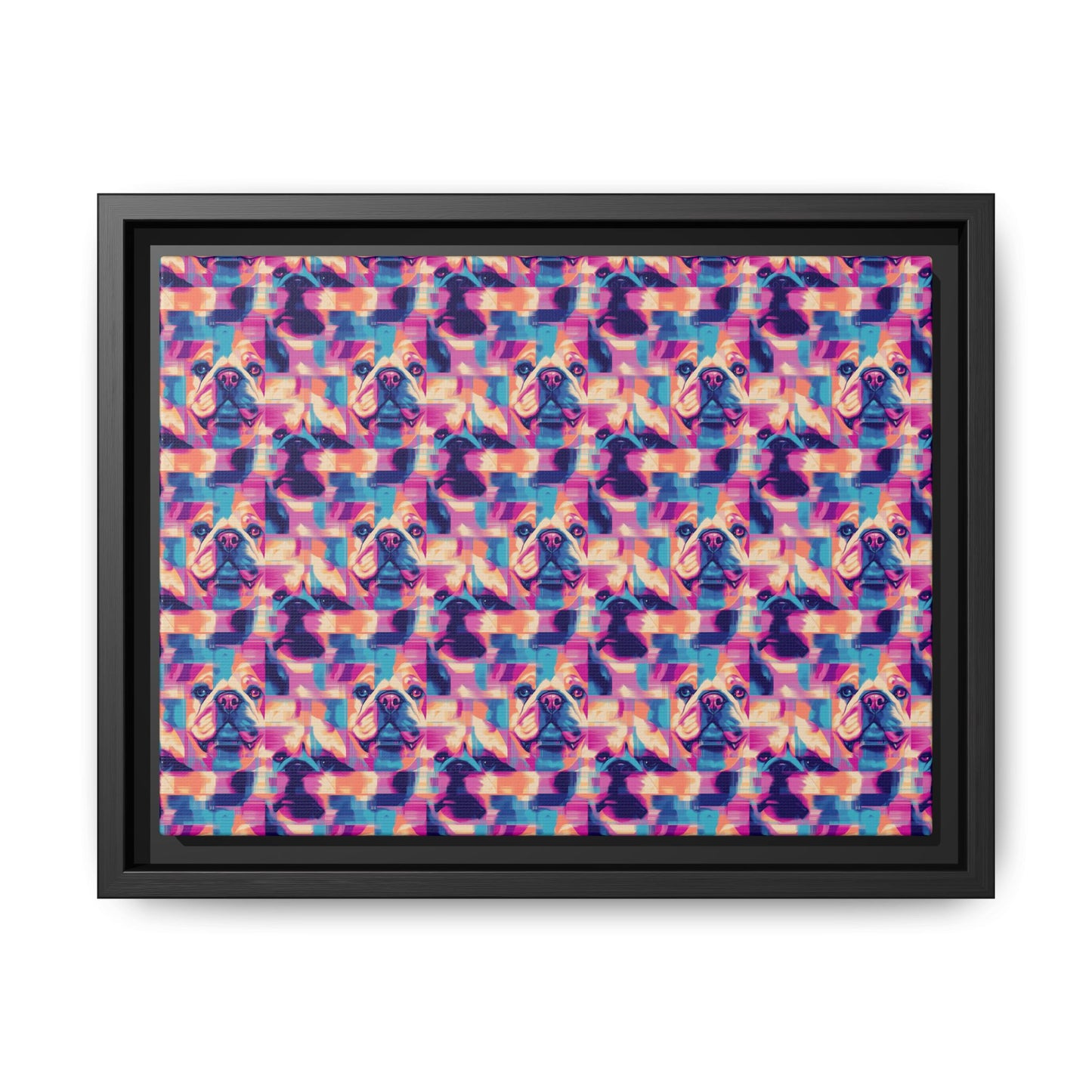 Dazzling Bulldog Chic Matte Canvas, Framed