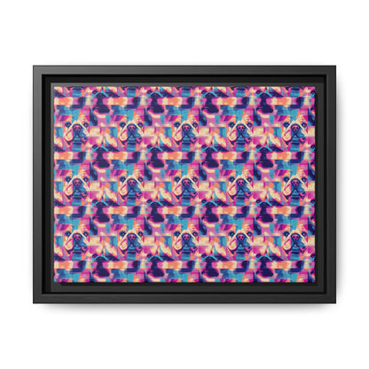 Dazzling Bulldog Chic Matte Canvas, Framed