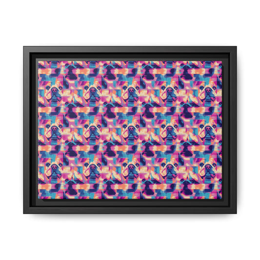 Dazzling Bulldog Chic Matte Canvas, Framed